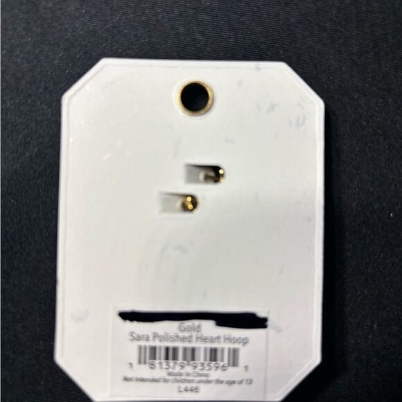 ❤️🥰❤️NEW! Polished Heart Hoops 18K Gold Dipped Stud Earrings Amanda Blu NWT - Picture 2 of 3